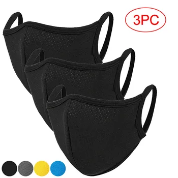 

3PC PM2.5 Face Mask Protective Carbon Filter Washable Reusable Masks Red Black Purple Fashion Anti Fog Dust Masks For Women Men