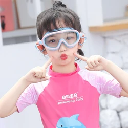 Lunettes de natation pour enfants de 3 à 10 ans, étanches, transparentes, Anti buée, Protection UV, cadre et sangle en Silicone souple 