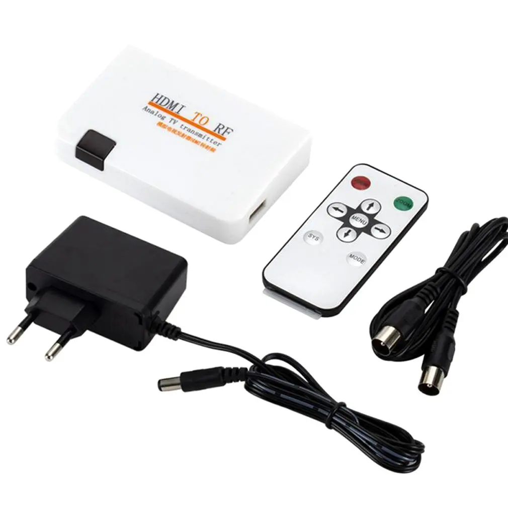HDMI к РЧ коаксиальный преобразователь AV адаптер коробка ж/пульт дистанционного управления аналоговый сигнал ТВ передатчик коробка с питанием