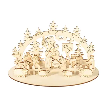 

Christmas creative DIY wooden desktop three-dimensional ornament Log color Christmas decorations homemade table