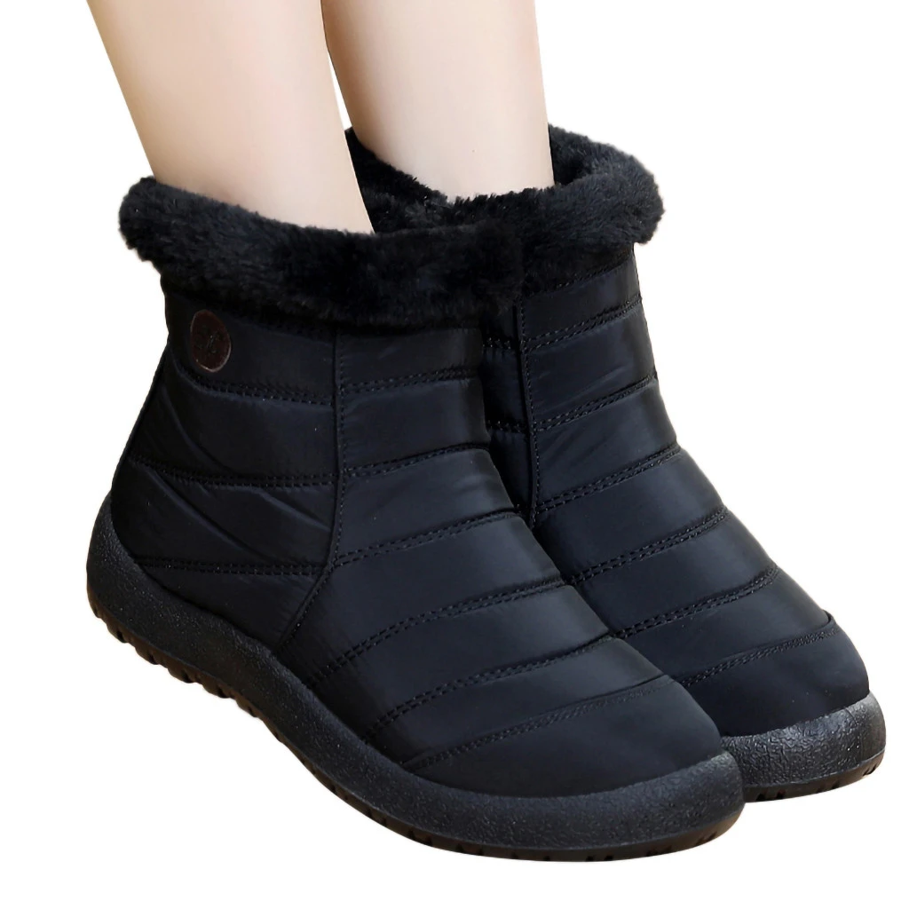 Bottines Chaudes En Fourrure Pour Femme Chaussures D Hiver Rembourrees Impermeables Aliexpress