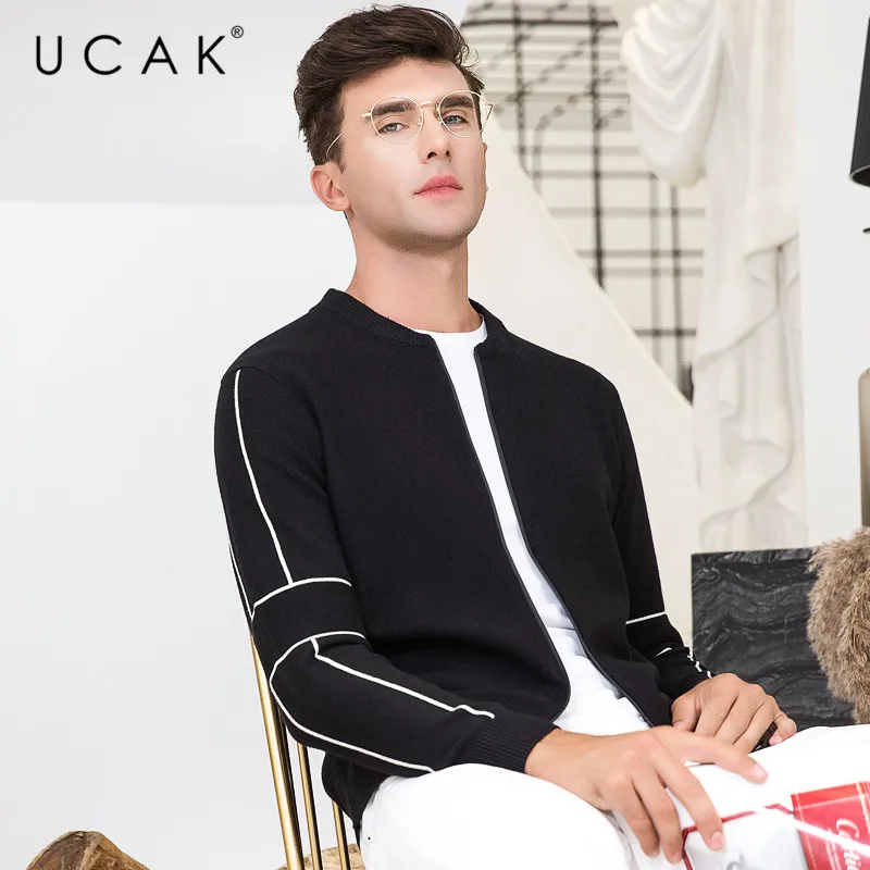 Мужской трикотажный кардиган UCAK теплый хлопковый уличная одежда для осени и зимы