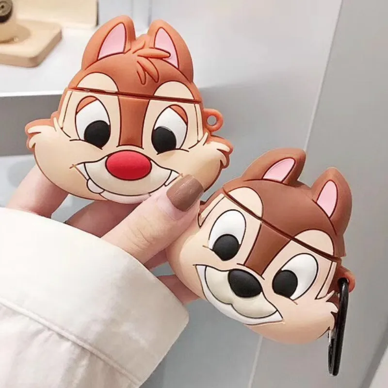 

Case for Airpods Accessories Bluetooth Earphone Case for Airpods 2 Protective Cover Cute Silicone with Keychain Chip Dale Design