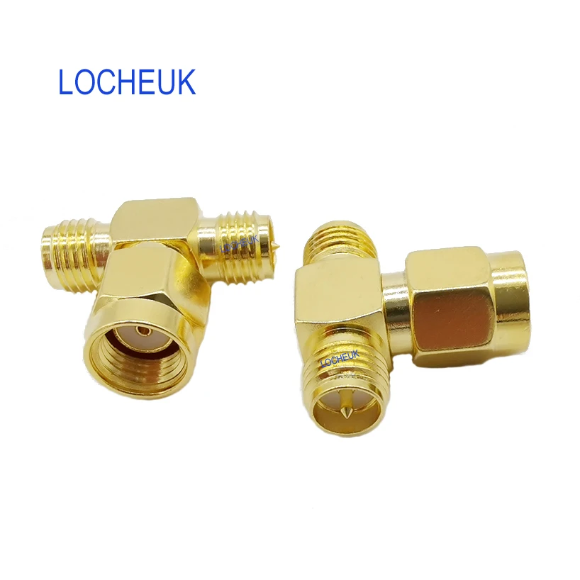 SMA RF адаптер RP Male к двойному Female pin T Type коаксиальный разъем двум Splitter