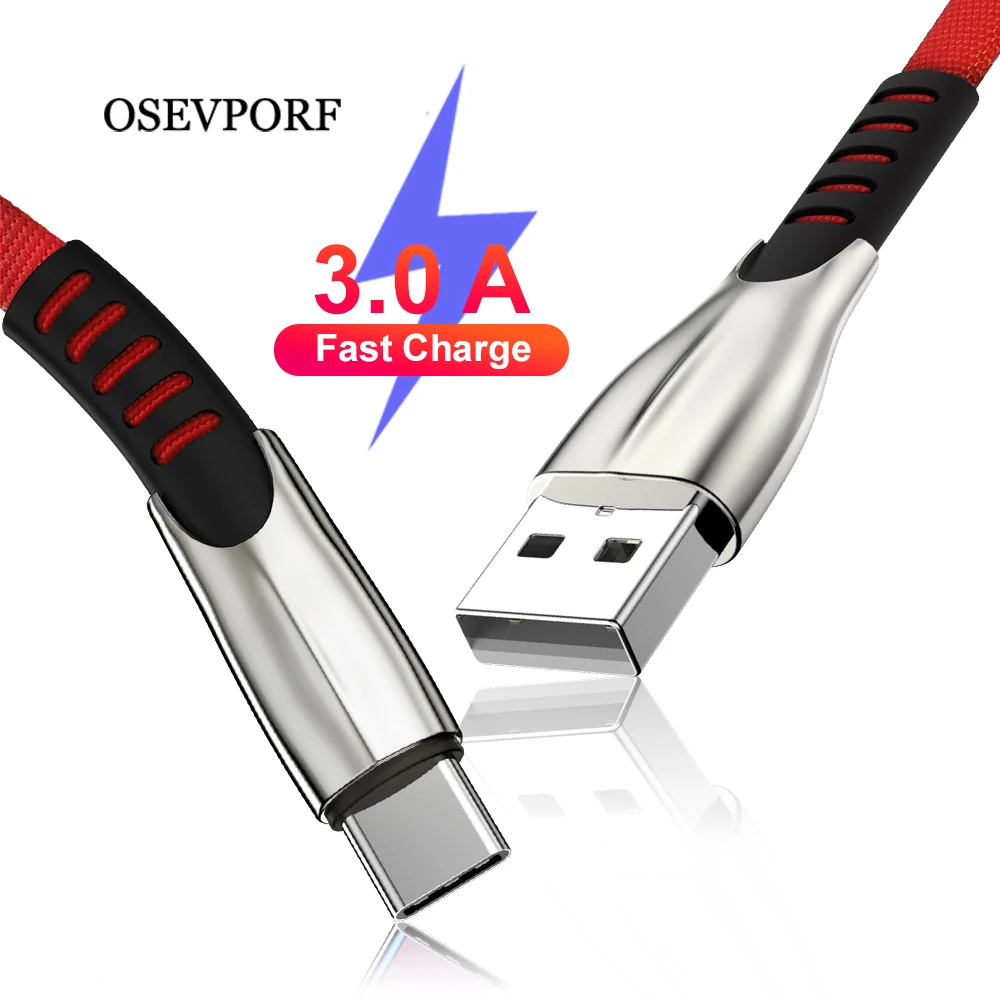 

Type C Cable for Huawei P30 20 Pro USB C 3.0 Cavo Fast Charger Type-c Wire for Samsung Cable Charging Redmi Note 7 LG Nylon Cord