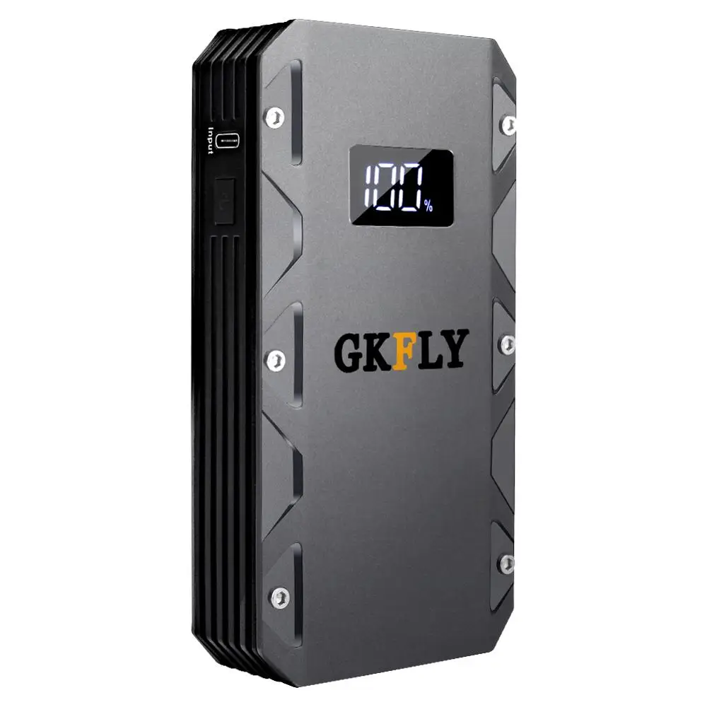 GKFLY High Capacity Mini Jump Starter 12V 1500A Starting Cables Device Multi-function Portable Powe