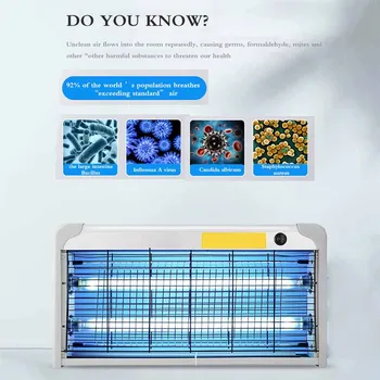 

Hanging UV Sterilization Lamp Portable Germicidal Lamp With Ozone Air Purifier For Home Restaurant Hotel