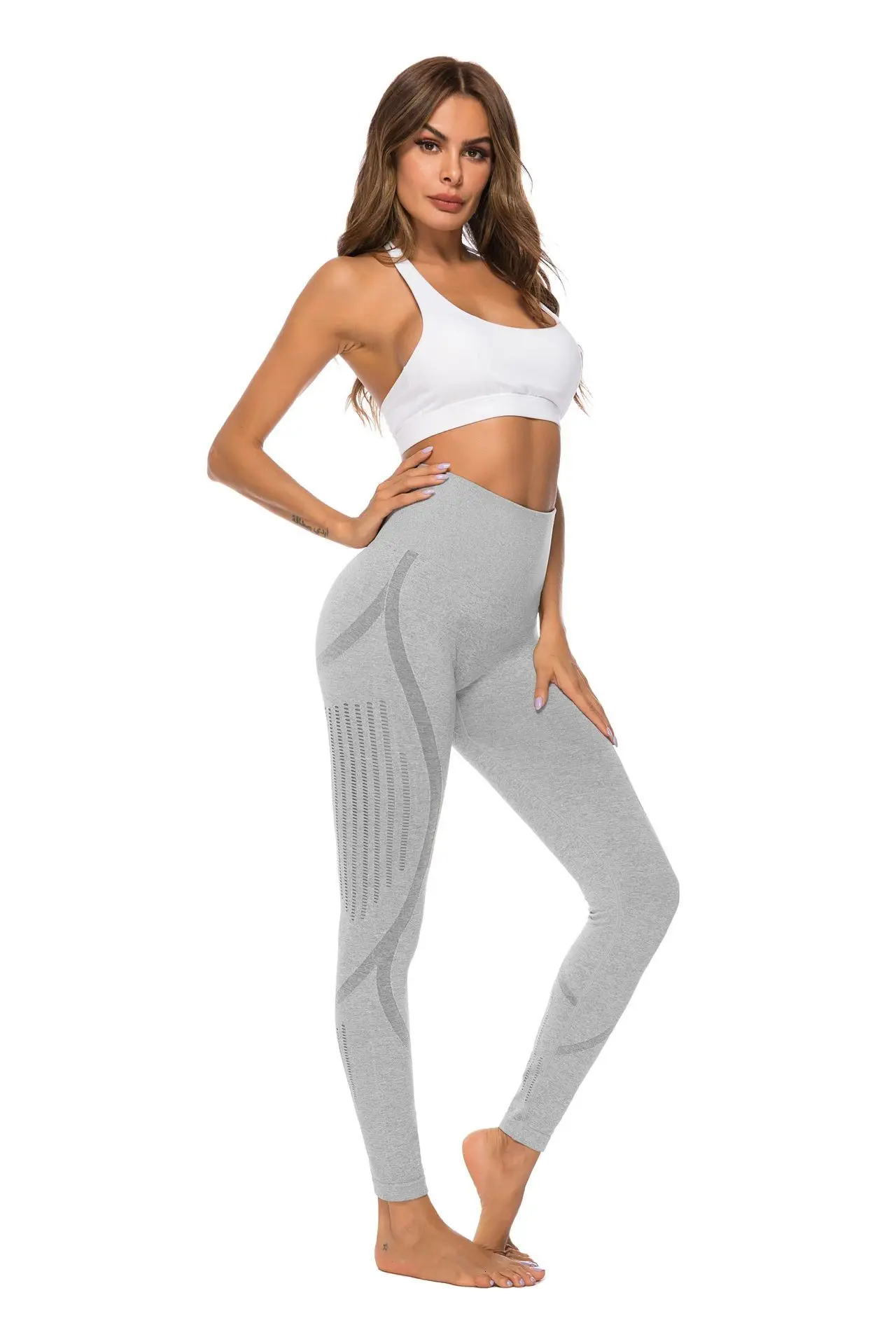Women Yoga Pants Seamless Leggings Peach High Waist Push Up Knitting Sport Leggings Woman Yoga Pants Sports Running Sportswear