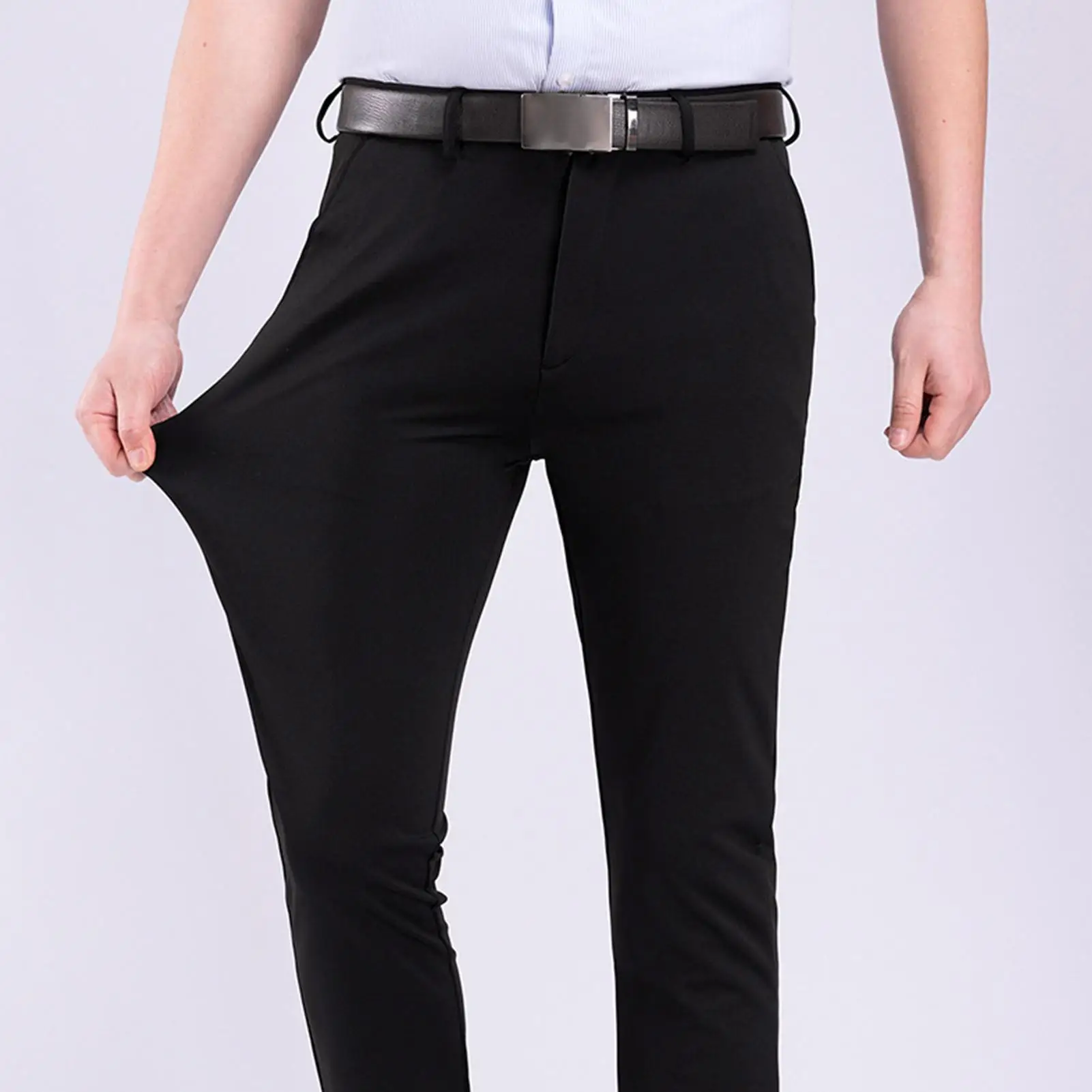 High Quality Men Suit Pants Fashion Solid Color Stretchy Dress Pants Formal Business Wedding