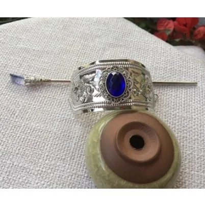 anime vintage hairpin set historical Princess warrior swordsman hair Crown decoration accessories Chinese ancient dynasty blue