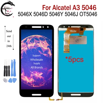 

5PCS For Alcatel A3 5046 Full LCD Display Touch Sensor Screen Digitizer Sensor Assembly 5046X 5046D 5046Y 5046J OT5046 Display
