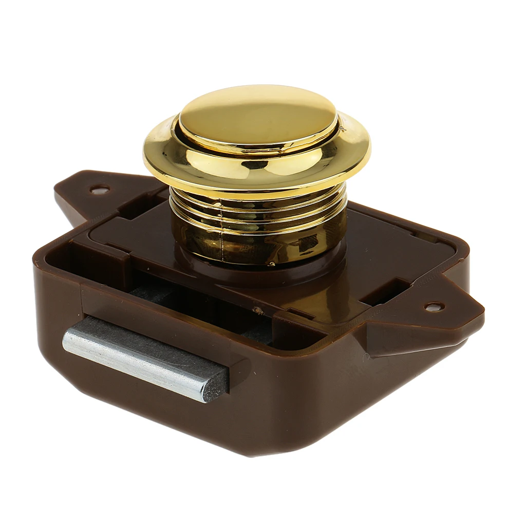 26mm Mini Push Button Catch Lock Cupboard Door Knob Campervan Caravan Motorhome Tool