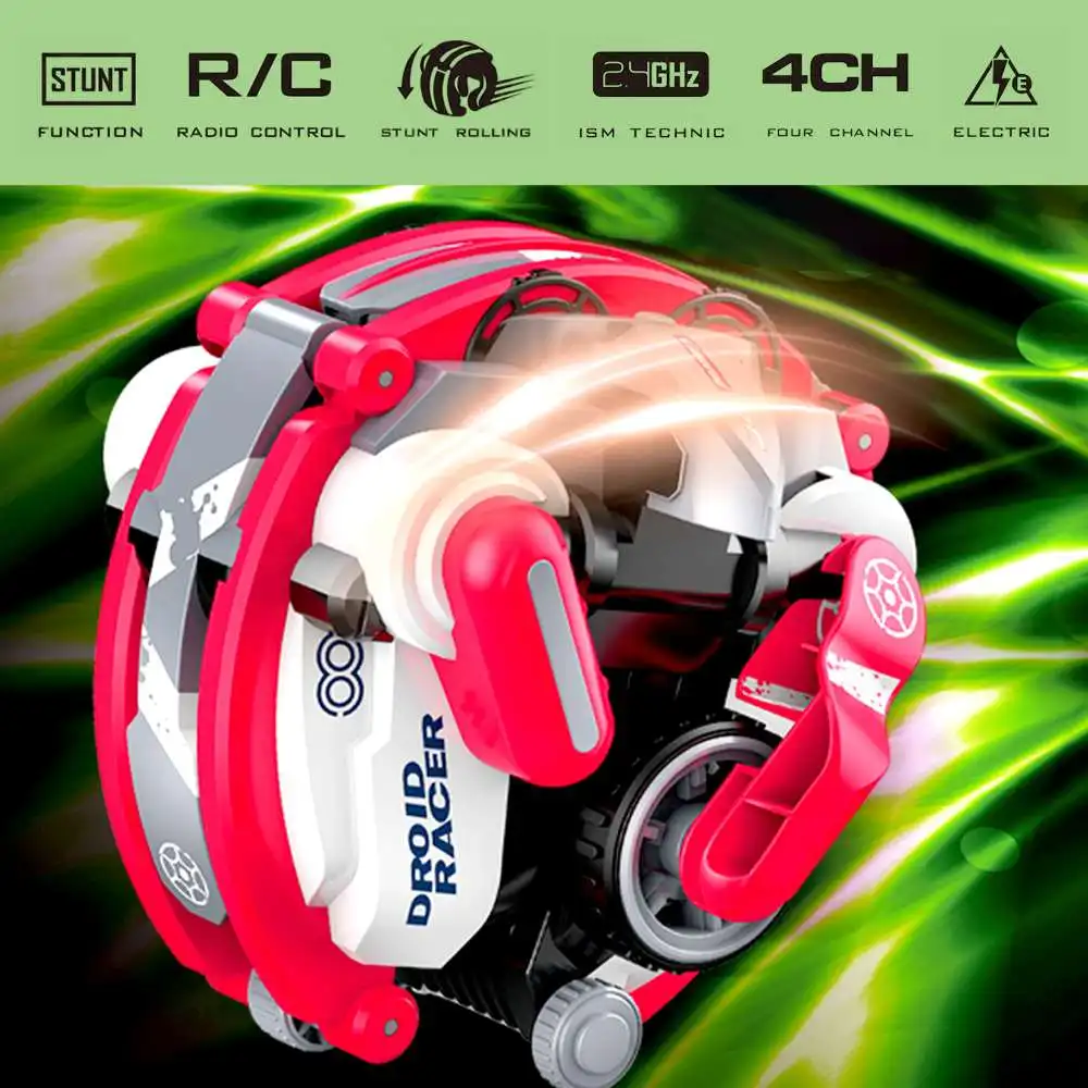 2.4G High Speed 15KM/H Remote Control Rolling Stunt Car Boys Toy 360 Degree Roll Deformation 4WD RC Racing Cars Children's Gift 3