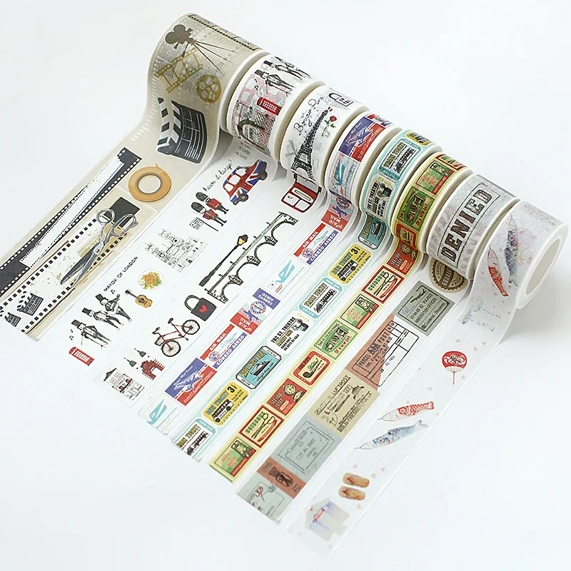 

2 Pcs/pack Japanese Paper Washi Tape Set Scrapbooking Planner Sticker Masking Tape for Journal Decor School Supplies Washitape