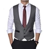 Gray Slim fit Men Vest for One piece Man Suit Waistcoat New Fashion Custom V Neck Groomsmen Tuxedo Gentleman Waist Coat 1