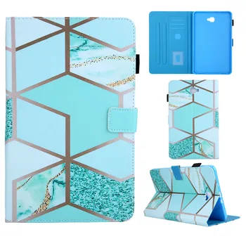 

Shockproof Luxury Marble Geometric For Samsung Galaxy Tab A A6 10.1 2016 T580 SM-T585 Case Leather Auto Wake/Sleep Cover Tablet