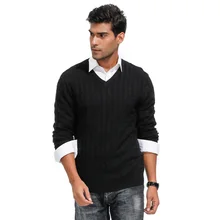 Мужские свитера, модные клетчатые мужские свитера с длинным рукавом и v-образным вырезом, однотонный пуловер свободного кроя на пуговицах, мужские вязаные топы