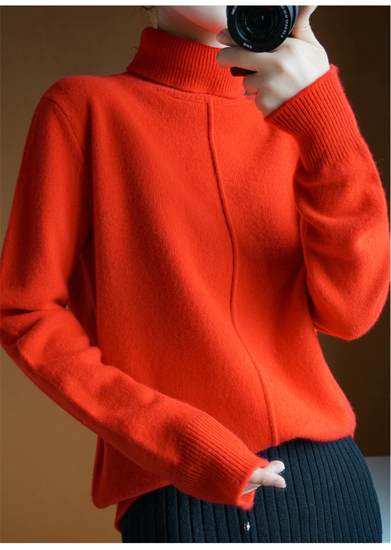 100% мериносовая шерсть вязаный женский Широкий свободный свитер пуловер с