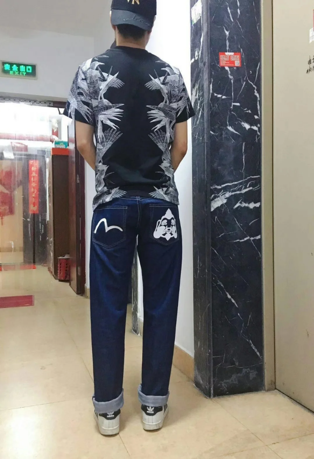 Evisu, новинка, дышащие, высокое качество, модные мужские темно-синие брюки, теплые джинсы, прямые, для отдыха, с принтом, мужские хлопковые брюки, 6190
