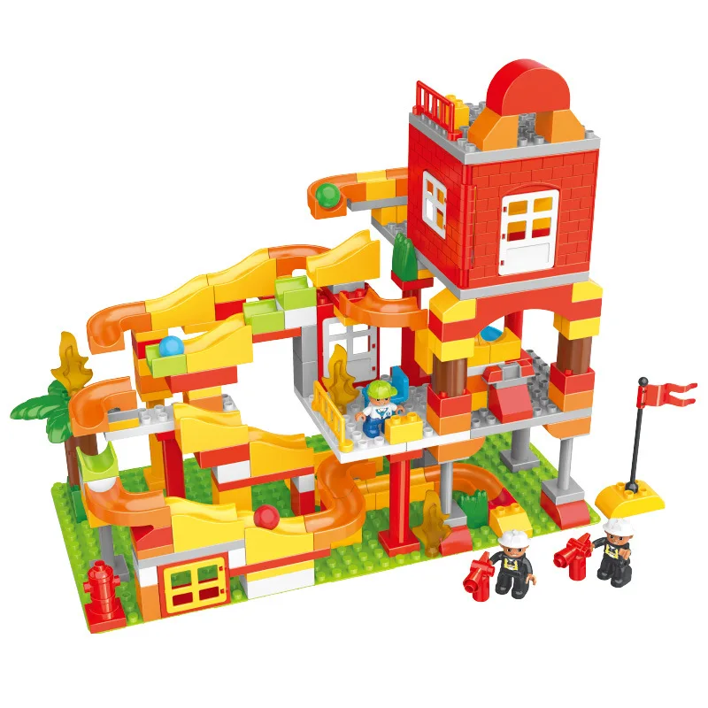 

190pcs Large Particle Marble Race Run Slide Building Bricks DIY Track Maze Ball Blocks Legoing Duploed Toys Sets for Children