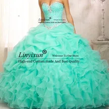 Дешевые Бальные платья сладкий 16 длинное цвет Зеленая мята/Розовый Бальные платья с курткой для Бальные 15 лет Vestidos De 15 Anos