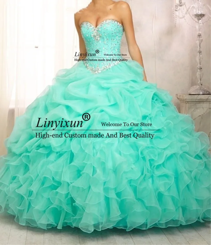 Vestidos De baile baratos para quinceañera, dulce Vestido largo De 16 verde menta/Rosa, con para 15 años, - AliExpress Bodas y eventos