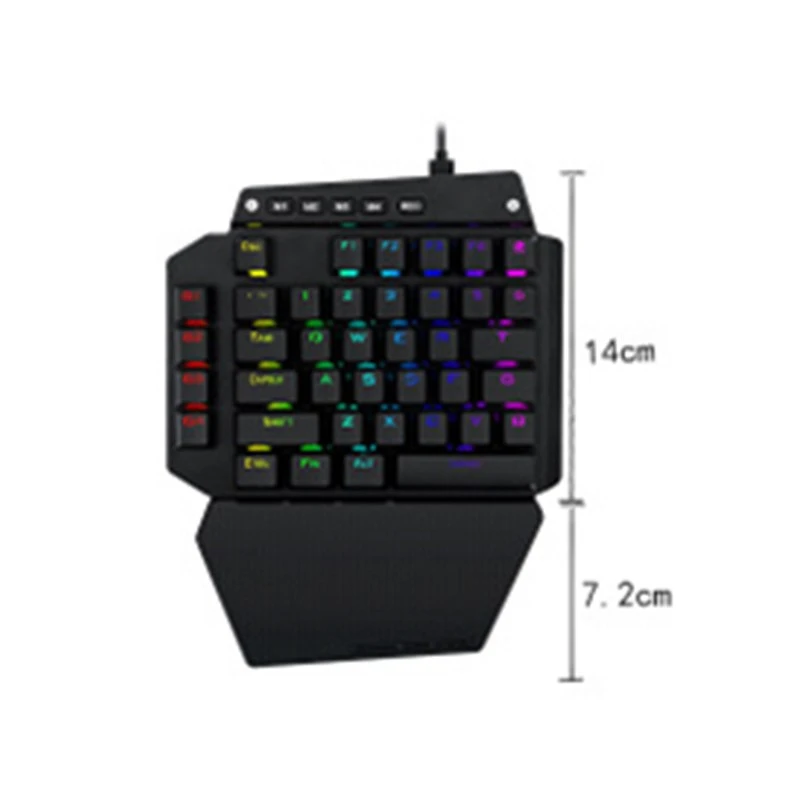 ALANGDUO Механическая игровая клавиатура с одной рукой портативная RGB светодиодная