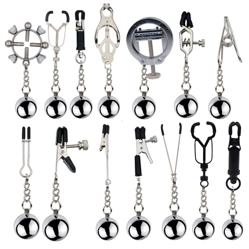 BDSM Bondage Nipple clamp Sex Breast Clamp Clips Stainless Steel Metal Nipple Shaking Clamps Breast Clip Sex Slaves Sex Shop 18+ 1
