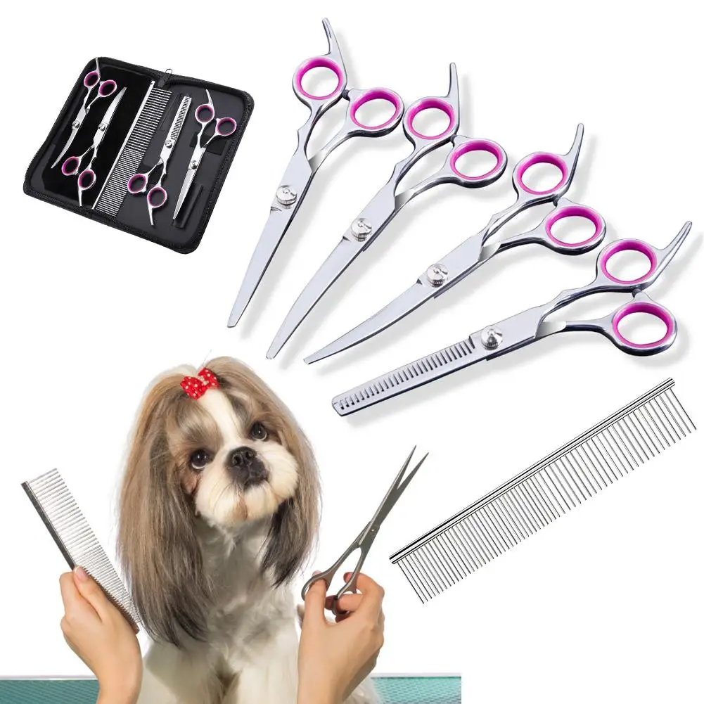 Pet Kopek Sac Kesim Makas Seti Paslanmaz Celik Clippers Duz Dis Kesim Pet Kiti Kopekler Bakim Sac Kesme Makasi Seti Guzellik Araci Dog Scissors Aliexpress