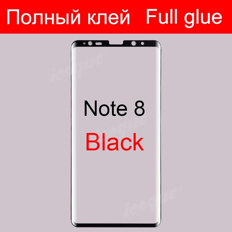 3D полное клеевое стекло для samsung Galaxy Note 10 Plus 9 8 S9 S8 S10 Plus защита экрана S9 S8 S10 Plus Note 10 Plus 9 8 Note10 закаленное стекло крышка - Цвет: Note 8 - Black
