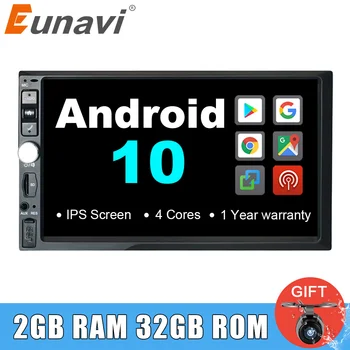 

Eunavi 7 inch 2 din Android 10 Universal Car Multimedia Radio Stereo Player GPS navigation IPS Screen touch autoradio headunit