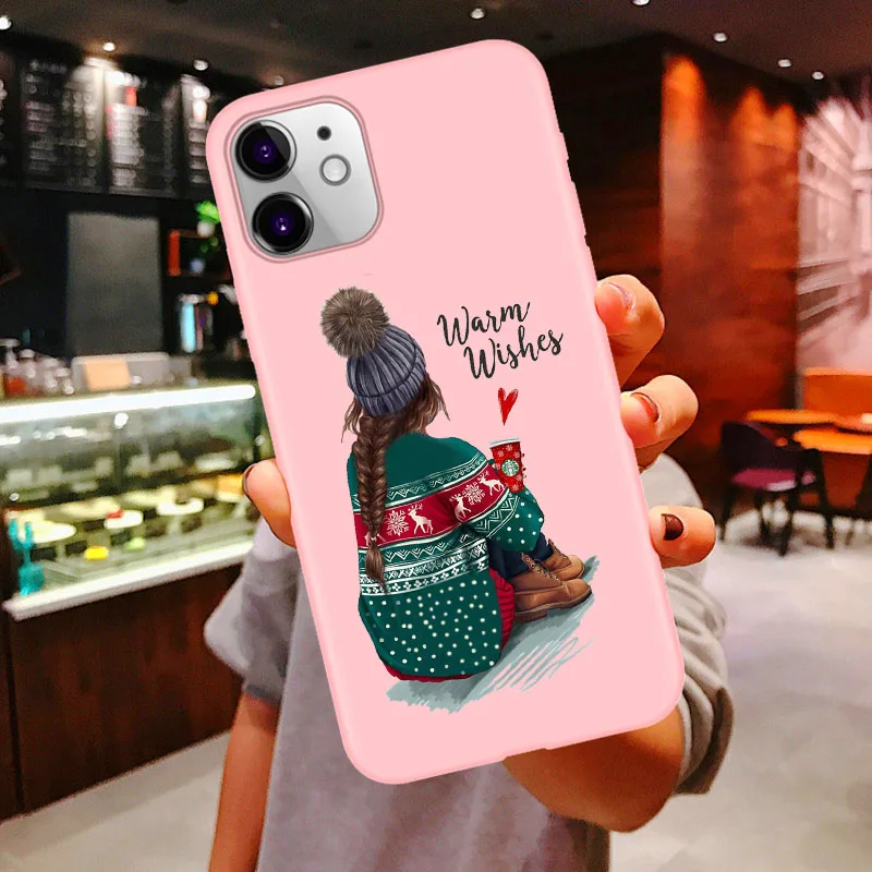 Веселый Рождественский чехол Vogue girl для iPhone 11 Pro Max новогодний розовый мягкий чехол для iPhone X 6 6S 7 8 Plus Xs XR XS MAX - Цвет: PINK TPU