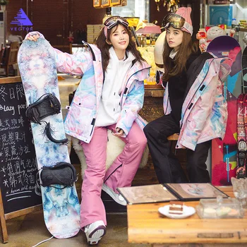 

JO&MI 2020 winter woman ski suit waterproof super warm colorful snow ski jacket and pants