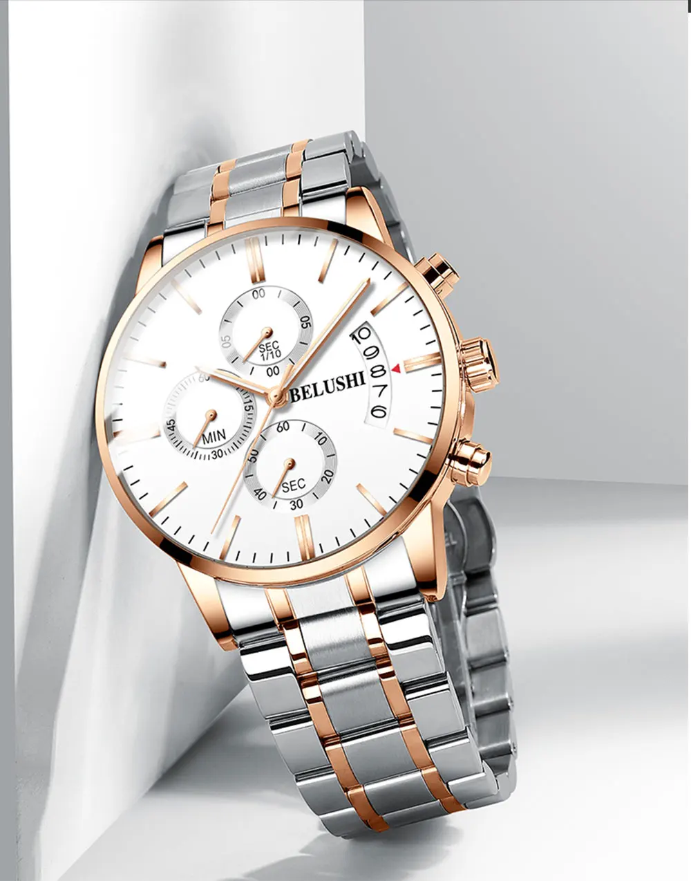 Belushi модные мужские часы Аналоговые кварцевые наручные часы 30 м водонепроницаемые спортивные часы с хронографом и датой стальные Мужские часы военные