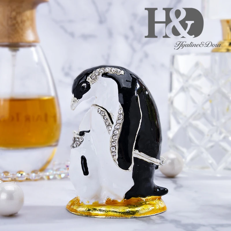 H&D, 12 стилей, ручная роспись, эмаль, животный узор, шарнирная металлическая коробка для безделушек, Ювелирное кольцо, дисплей, коллекционное, Рождественский Декор, ремесло