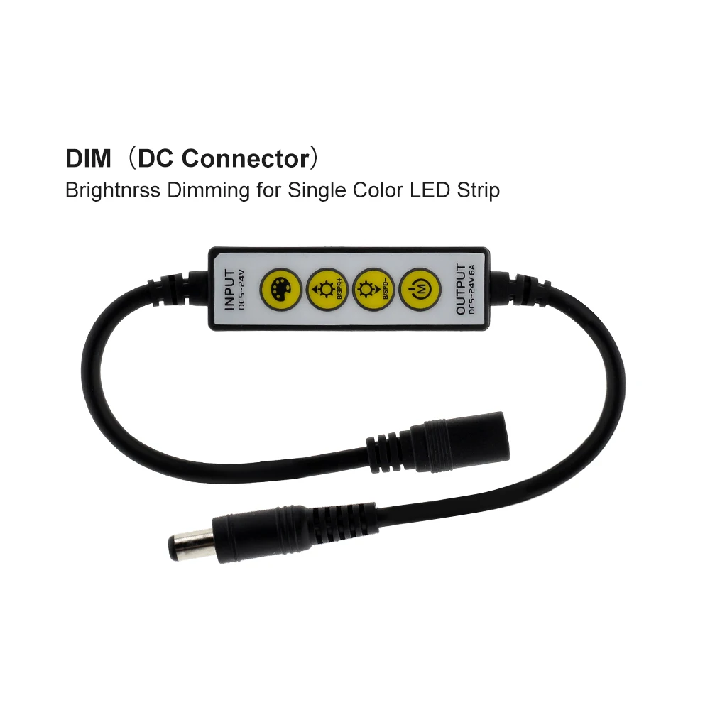 Single Color DC5V-12V мини 4 клавиши светодиодные полосы контроллер для одного цвета/двойной белый/RGB/RGBW/RGB+ CCT светодиодные ленты SMD 5050 2835 - Цвет: Single Color
