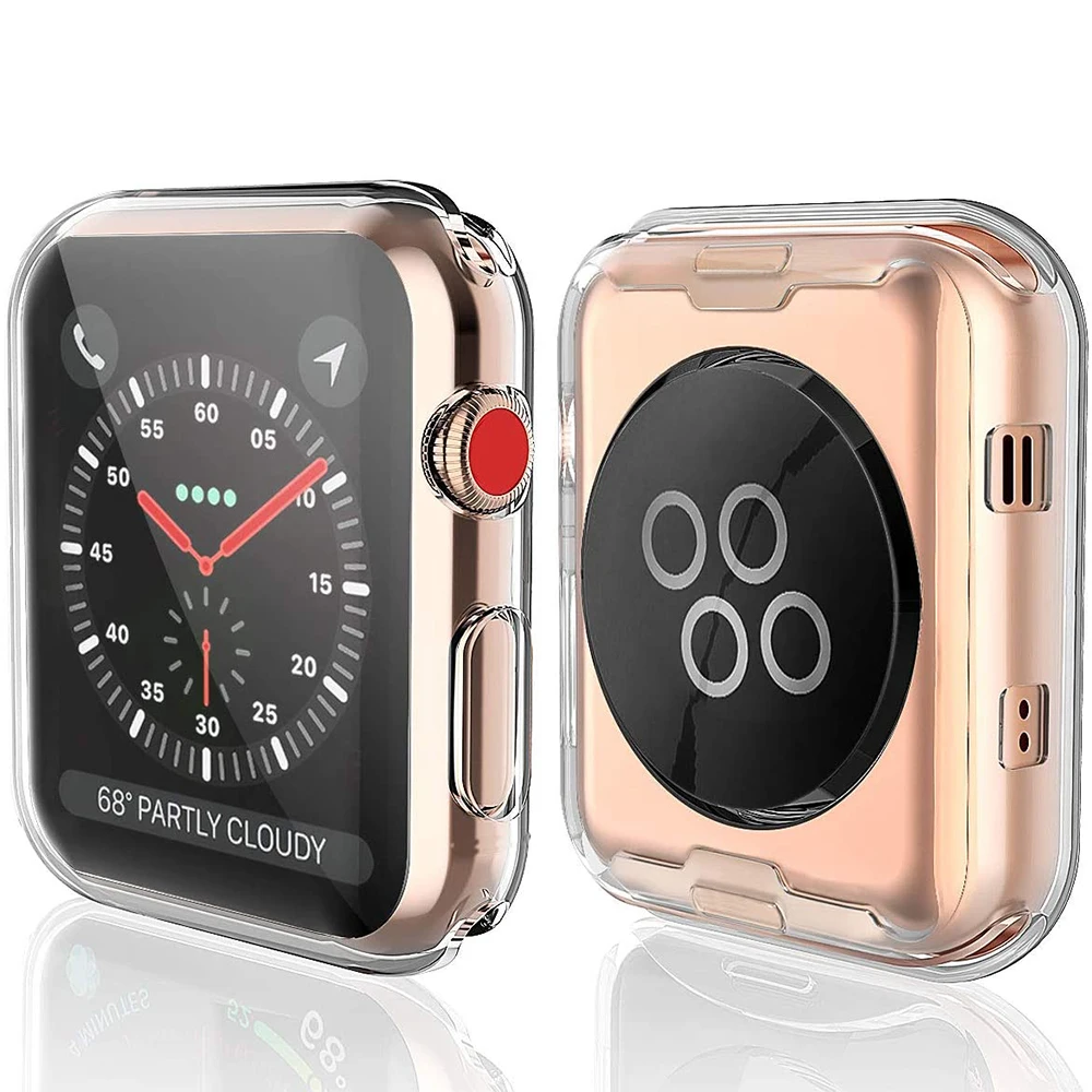 TPU-Abdeckung für Apple Watch-Gehäuse 44 mm, 45 mm, 41 mm, 42 mm, 38 mm, 40 mm, vollständiger Stoßstangenbandschutz, iWatch-Serie 9 8 7 6 5 3 SE-Zubehör – Detail 11