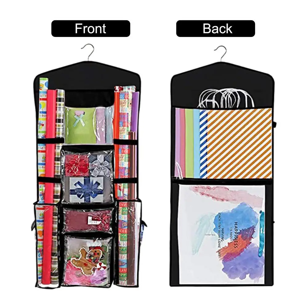 Hanging Gift Wrap Organizer Wrapping Storage Bag For Wrap Supplie Large