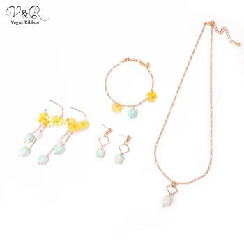 

Newest Diy Package Jewelry Set 2020 Necklace Earring Bracelet Ring Set By Flower Pearl Letter Alphabet Charm Pendent Accessories