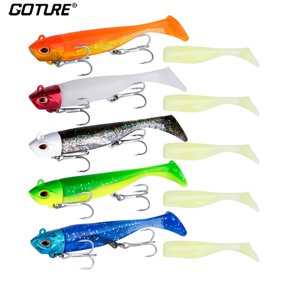 Goture 5 шт./компл. для рыбалки мягкие блесны на удочку Jig Head 18g 26 4 г Minnow силиконовый