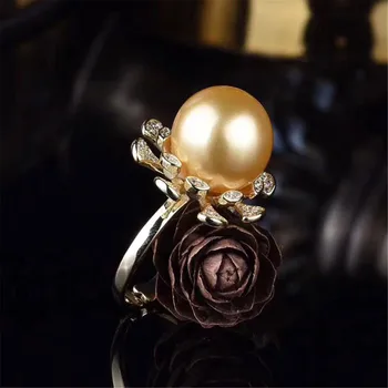 

Classic Sterling Silver 925 Adjustable Ring Accessories Women Wedding Pearl Simple Silver Zircon Ring Jewelry