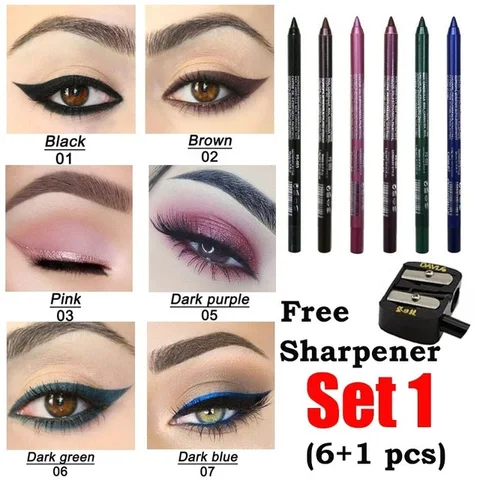 Colors Waterproof Eye Makeup  Long-lasting Eye Liner Pencil  Green Brown Black Eyeiner Pen Women Fashion Color Eye Makeup