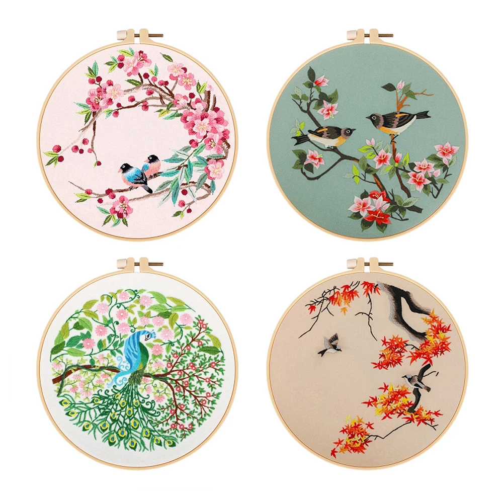 

Flower Embroidery Craft DIY Kit Gift with Hoop and Materials Easy Hand Embroidery