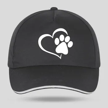 

New Men Women Fashion Cute Dog Paw with Peach Heart Baseball Caps for Hip Hop Cotton Velcro Trucker Cap Bone Dad Hats