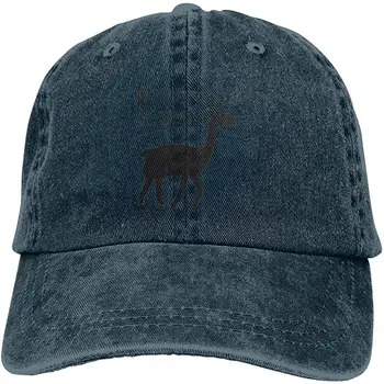 

Unisex Adults Vintage Washed Baseball Cap Adjustable Dad Hat - Llama Black