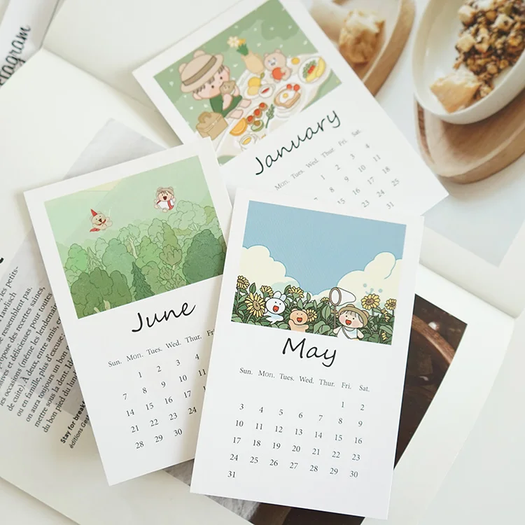 2020 корейский лесной стиль милый настенный календарь для девочек настенные