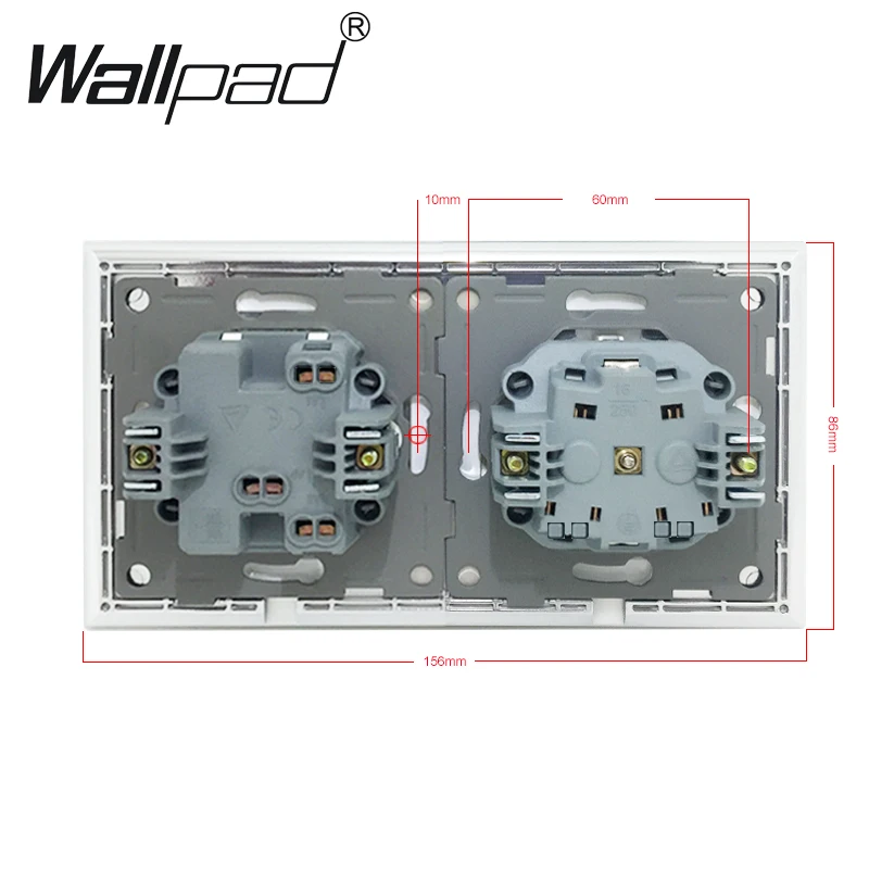 ЕС Стандартный розетка с когтями Wallpad белый Стекло Панель 1 Gang 2 позиционный