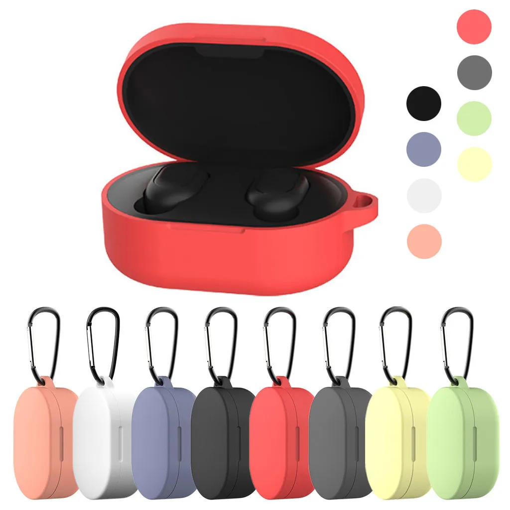 Силиконовый чехол для наушников с защитой от царапин, карабин для Xiaomi Redmi Airdots, аксессуары для наушников