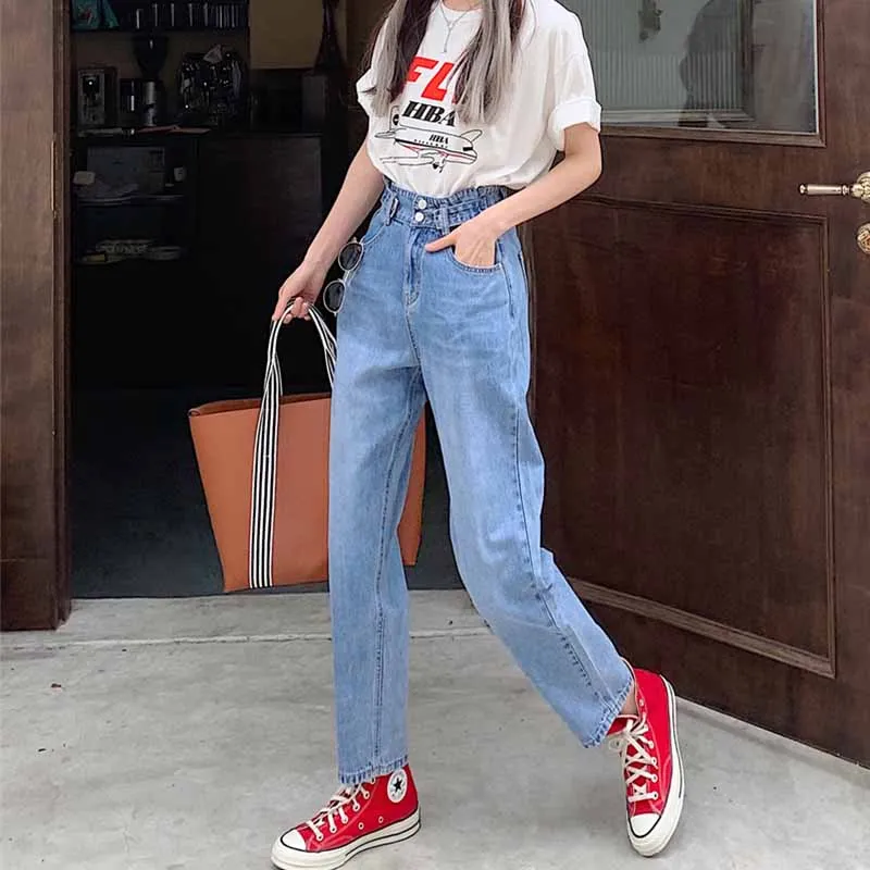 

Women's Trousers Korean Punk Harajuku Ulzzang Vintage Lazy Casual Loose Denim Trouser Female Cute Japan Kawaii Clothes For Women