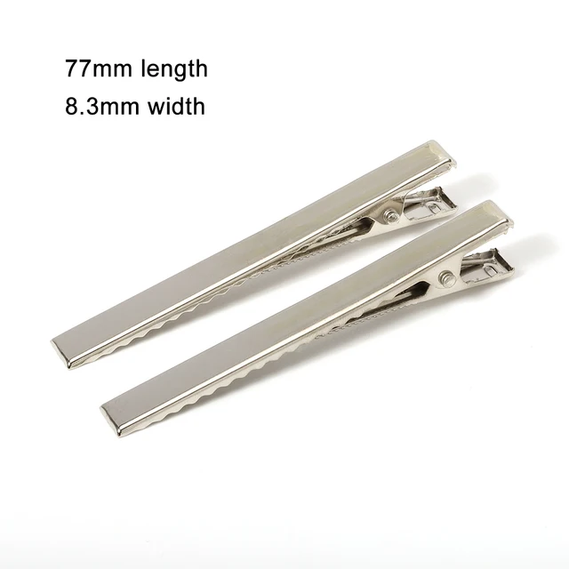50/20pcs Metal Hair Alligator Clips 30mm/40mm/45mm/55mm/65mm/75mm/100mm Findings For DIY Jewelry Hair Style Tools Accessories 77mm